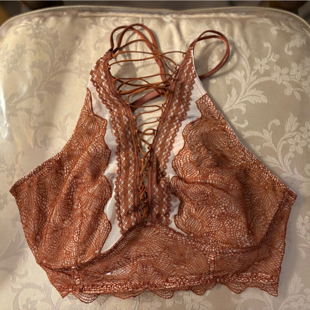 Victoria's Secret Brown Lace-Up Bra
